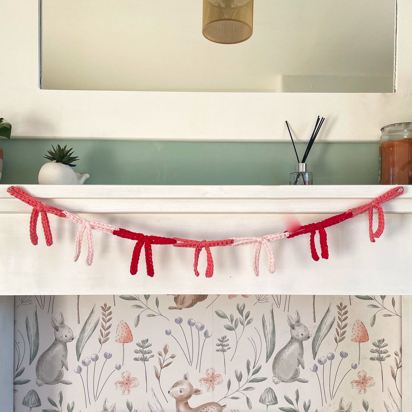 Crochet Valentines Bow Garland