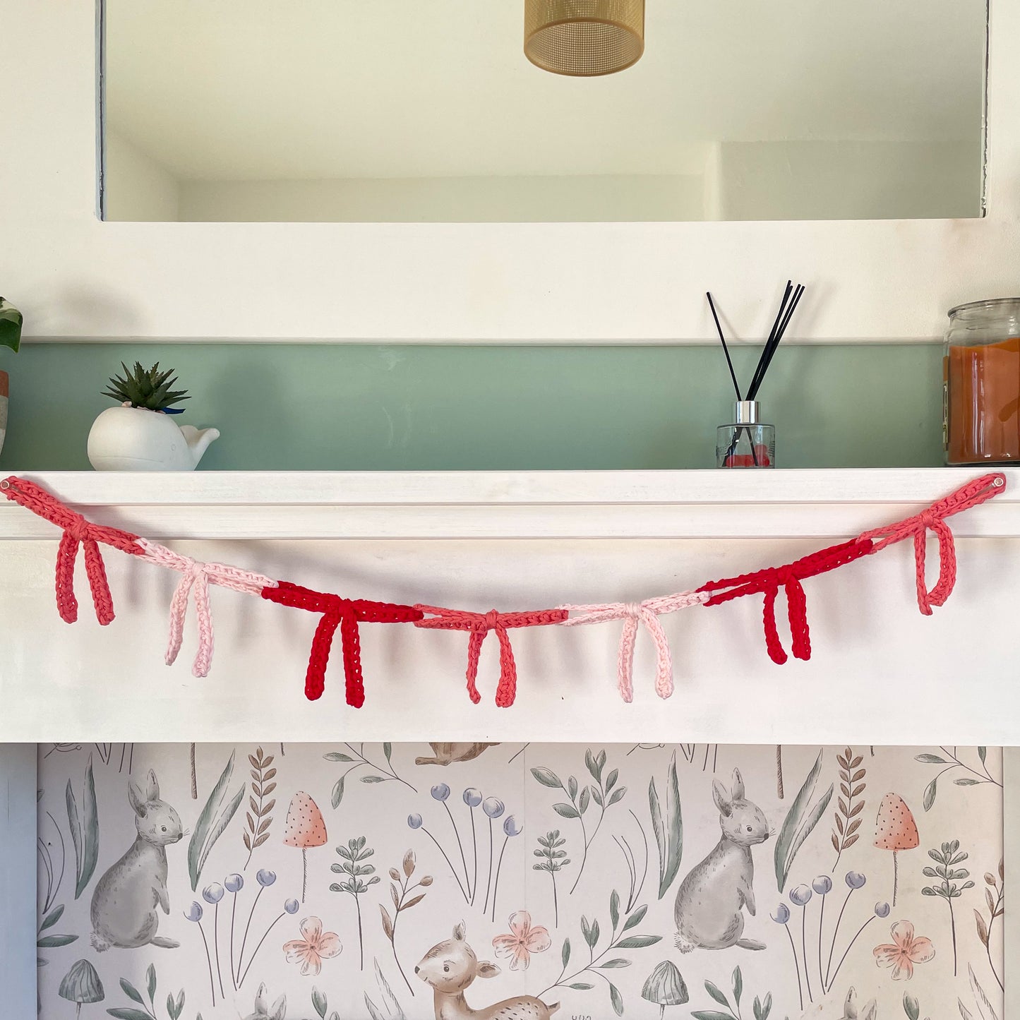 Crochet Valentines Bow Garland