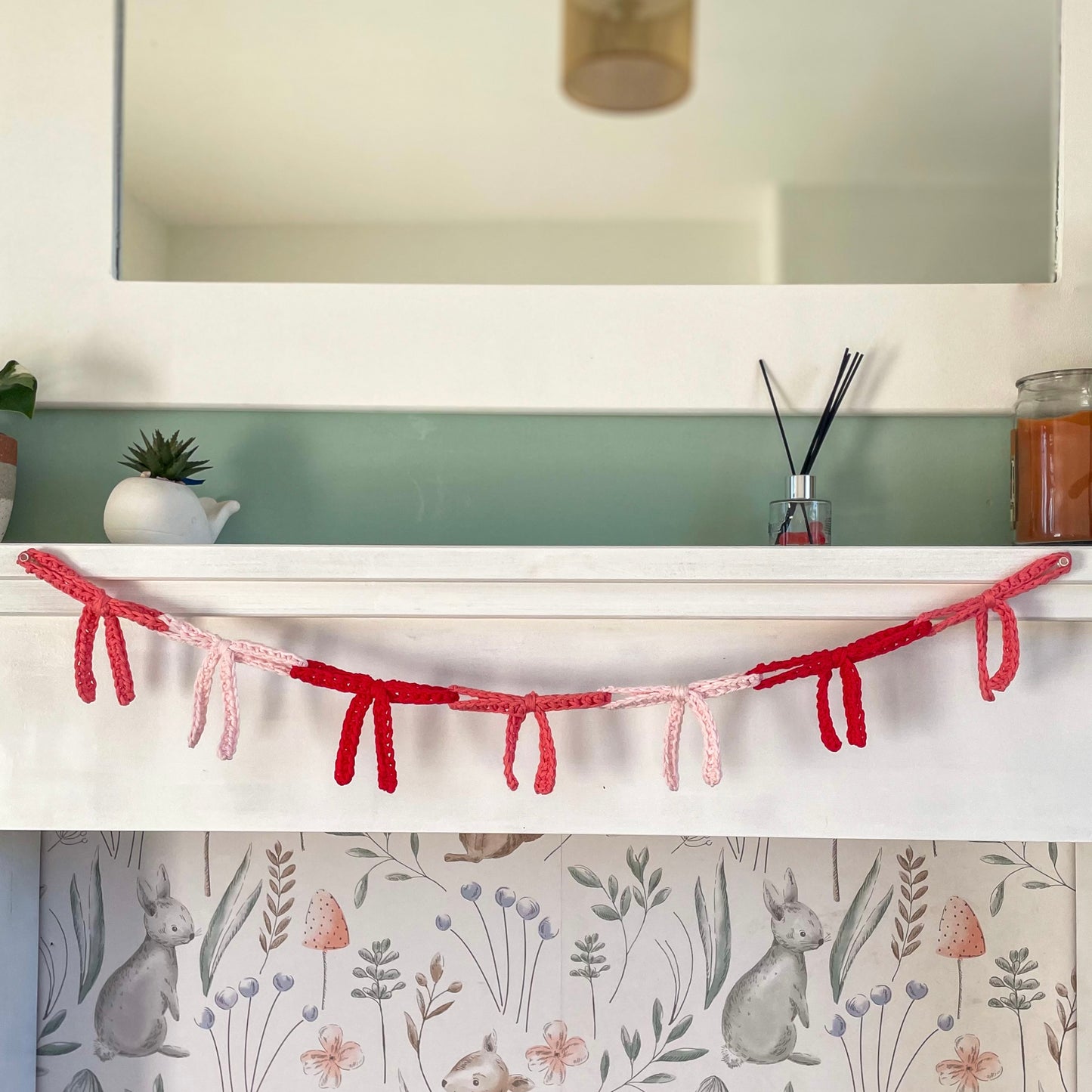 Crochet Valentines Bow Garland