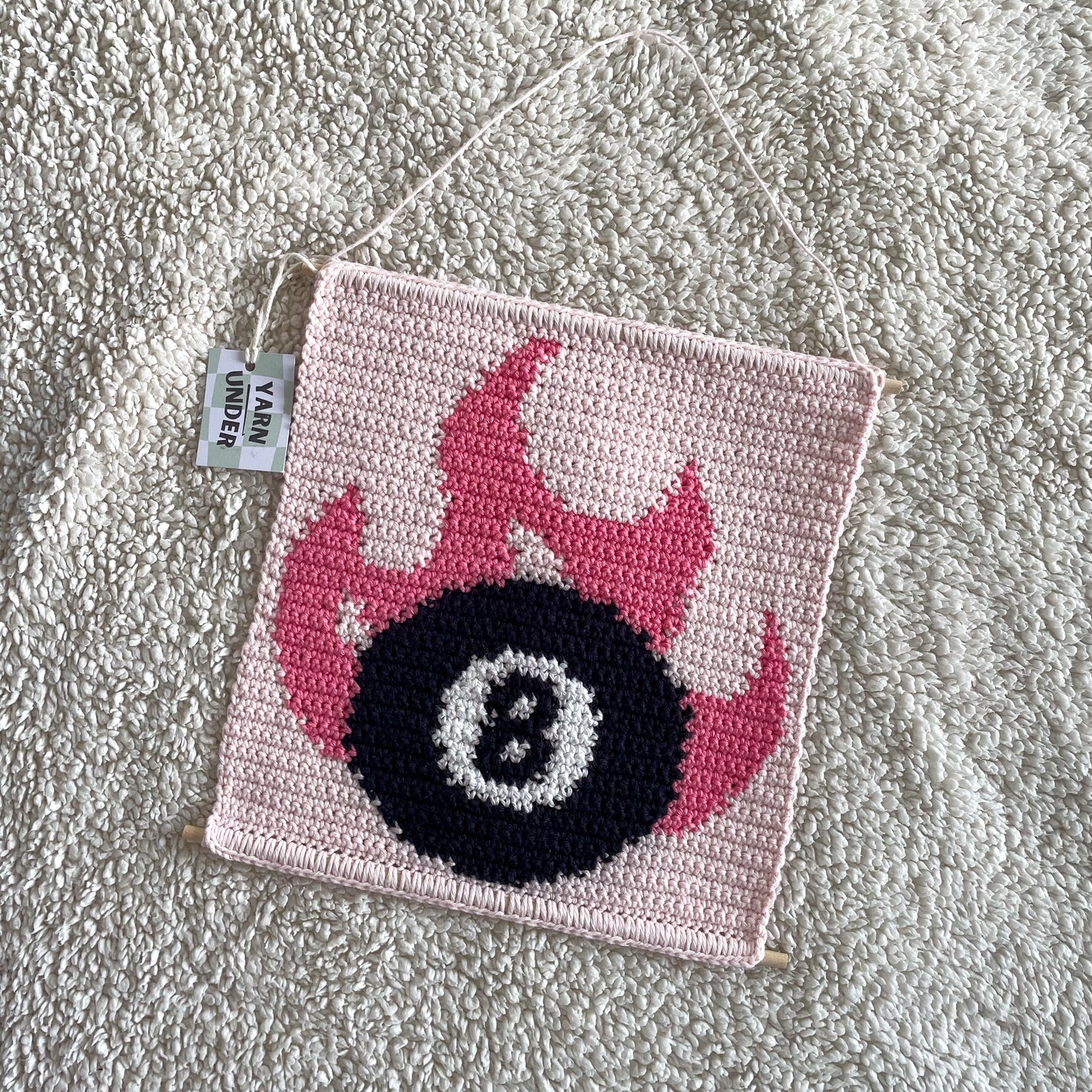Crochet Eight Ball Wall Hanging