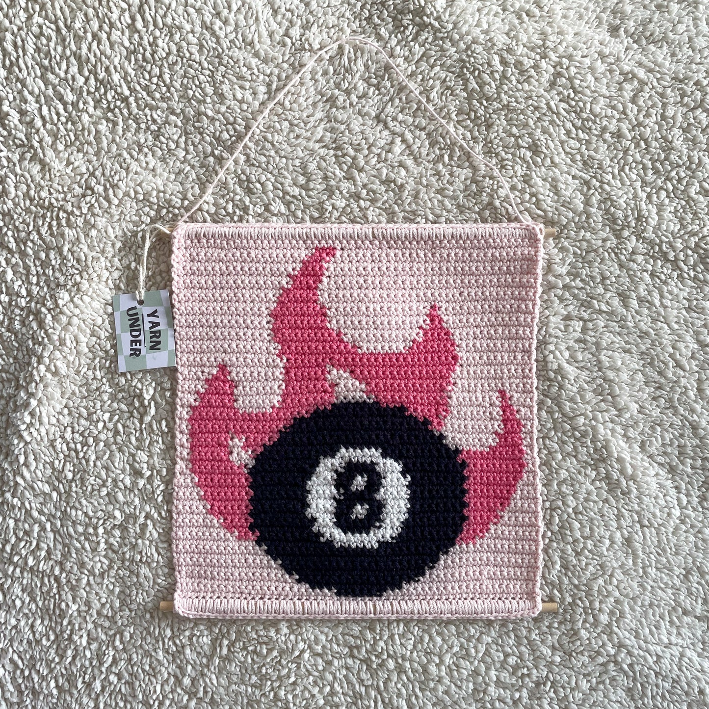 Crochet Eight Ball Wall Hanging