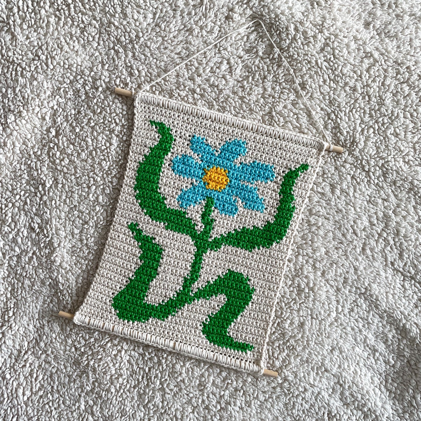 Crochet Groovy Flower Wall Hanging