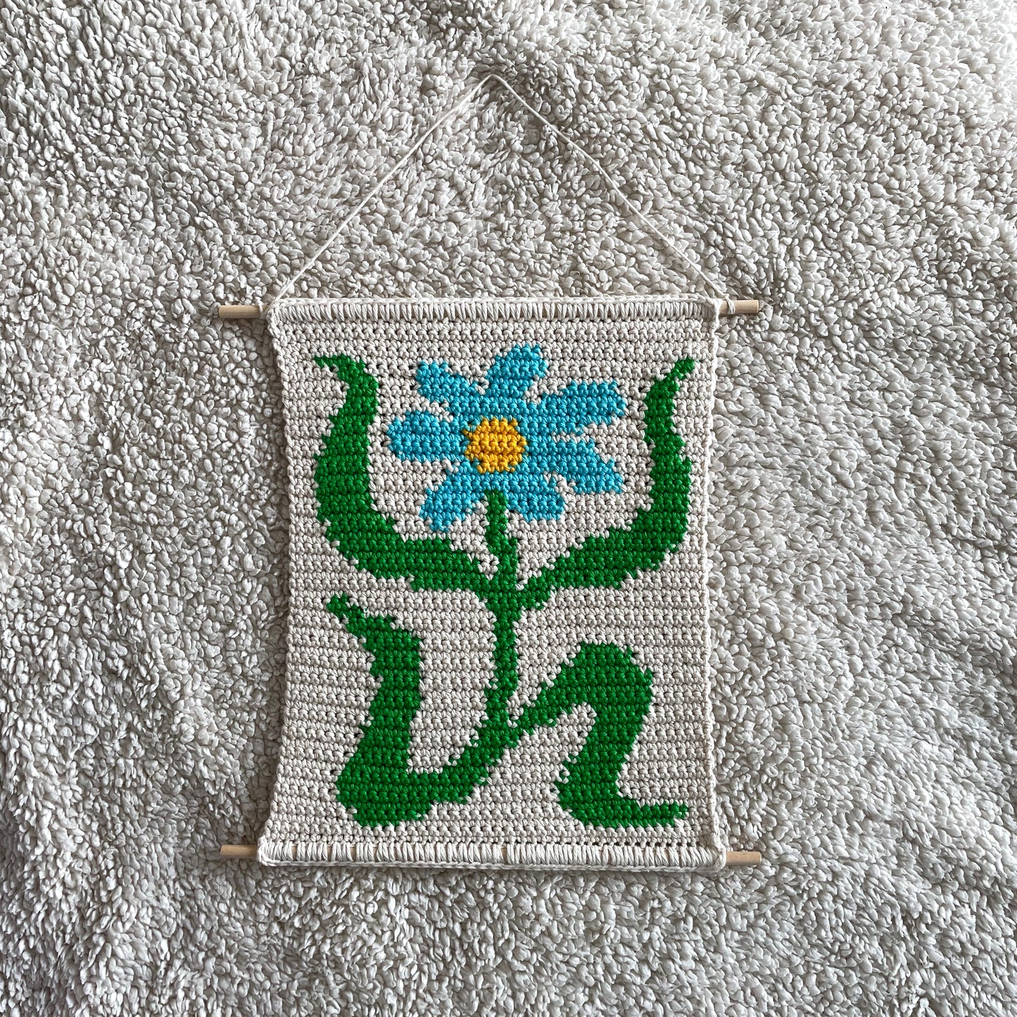 Crochet Groovy Flower Wall Hanging