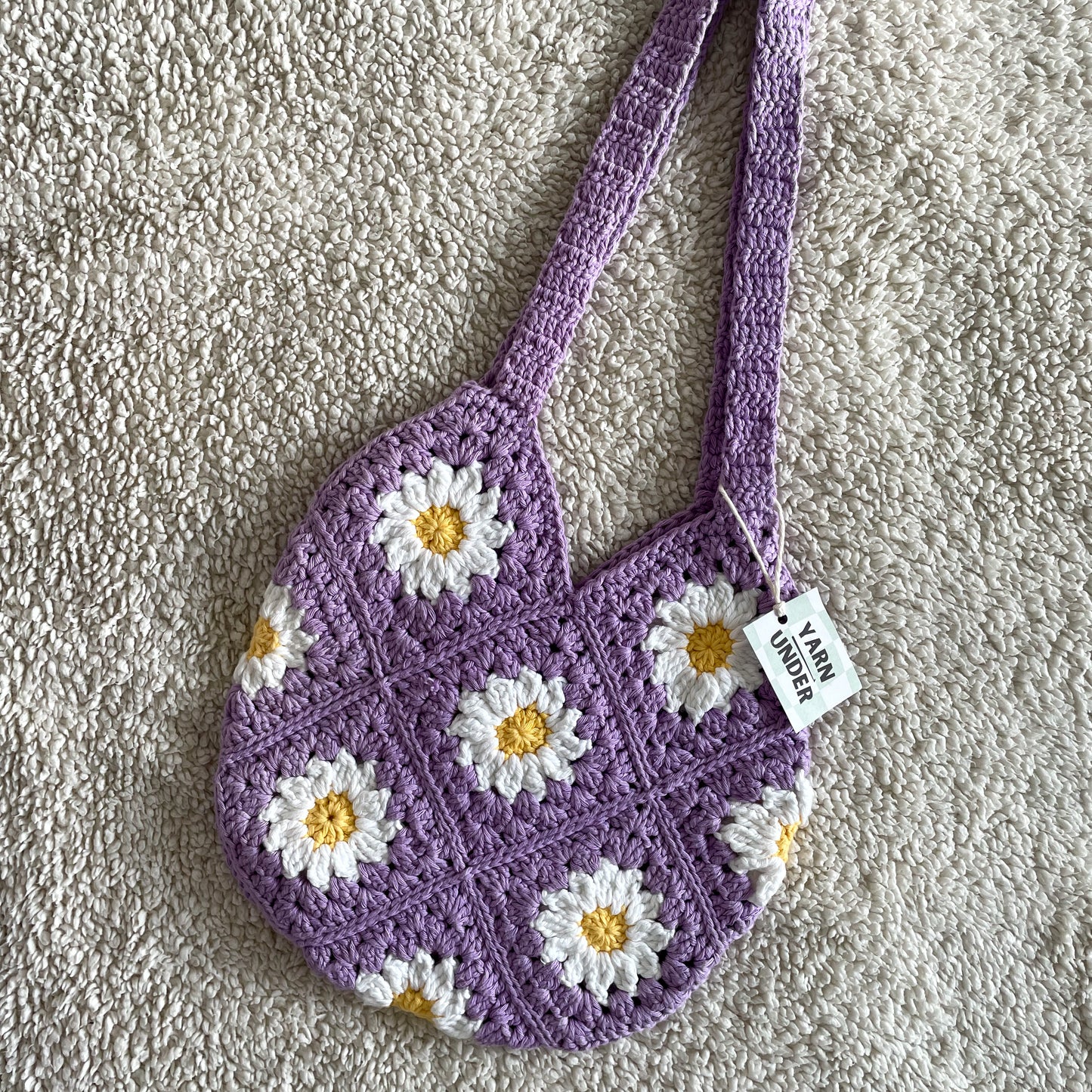 Crochet Daisy Bag in Purple