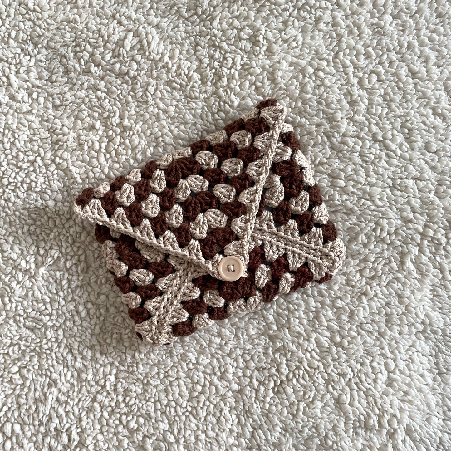 Crochet Kindle Sleeve in Brown/Light Beige