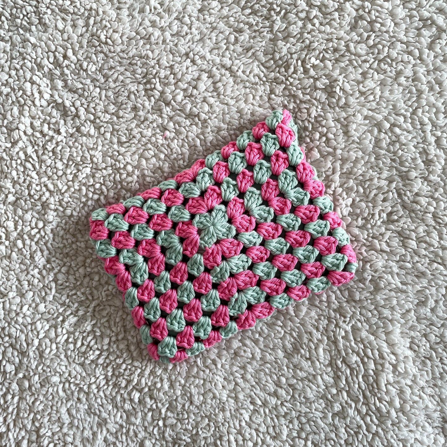 Crochet Kindle Sleeve in Pink/Mint Green
