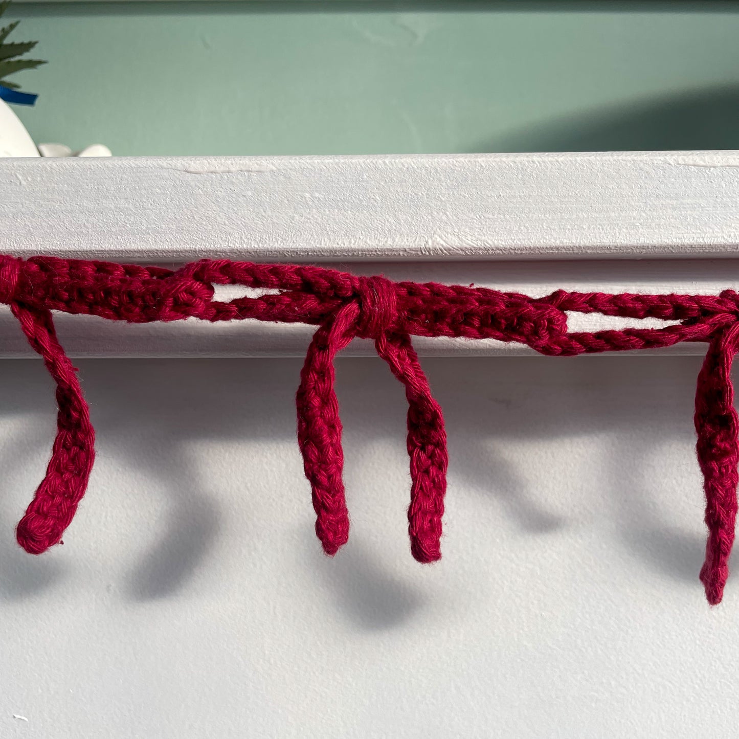 Crochet Burgundy Bow Garland
