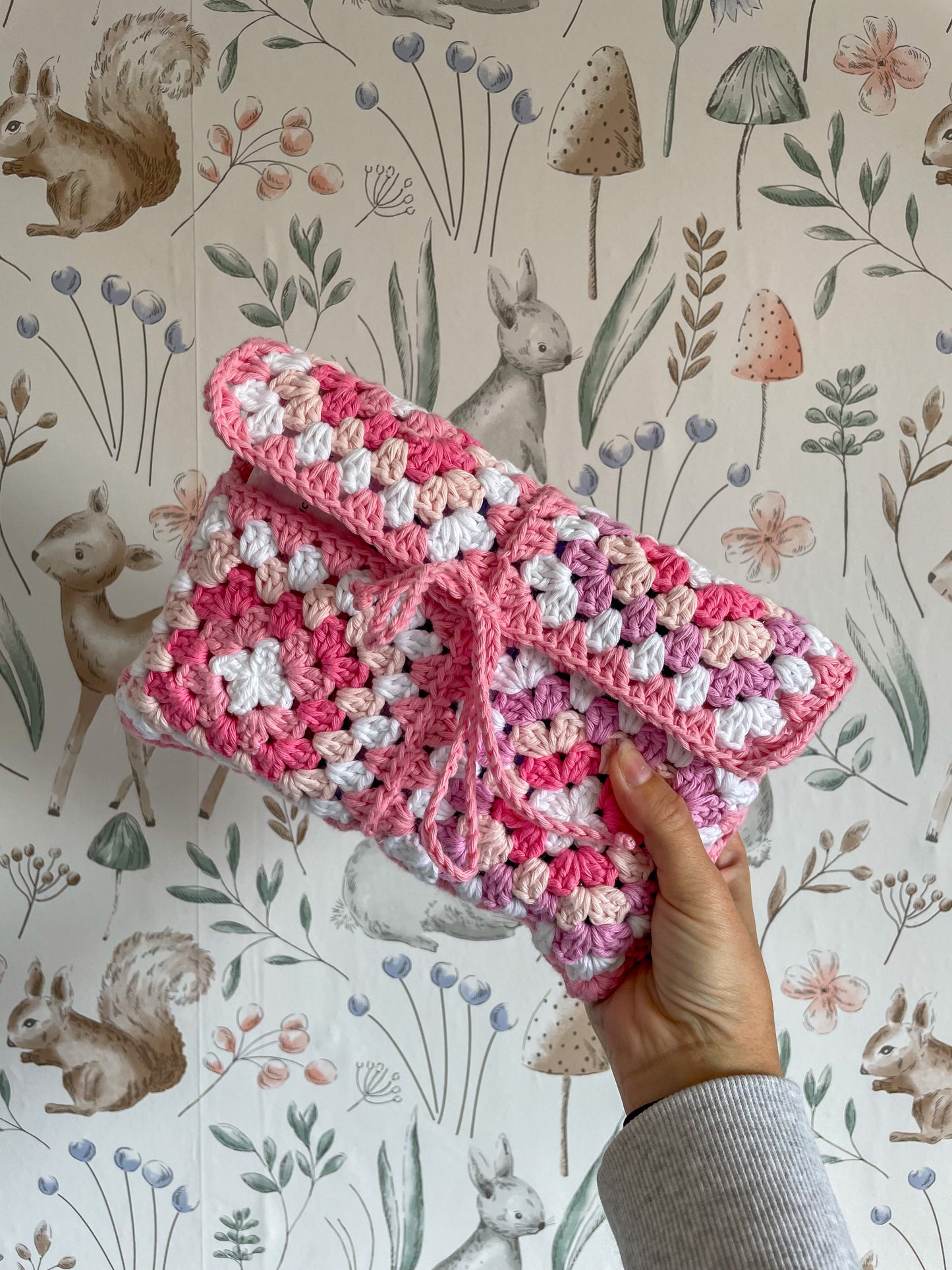 Crochet Book Sleeve in Pink