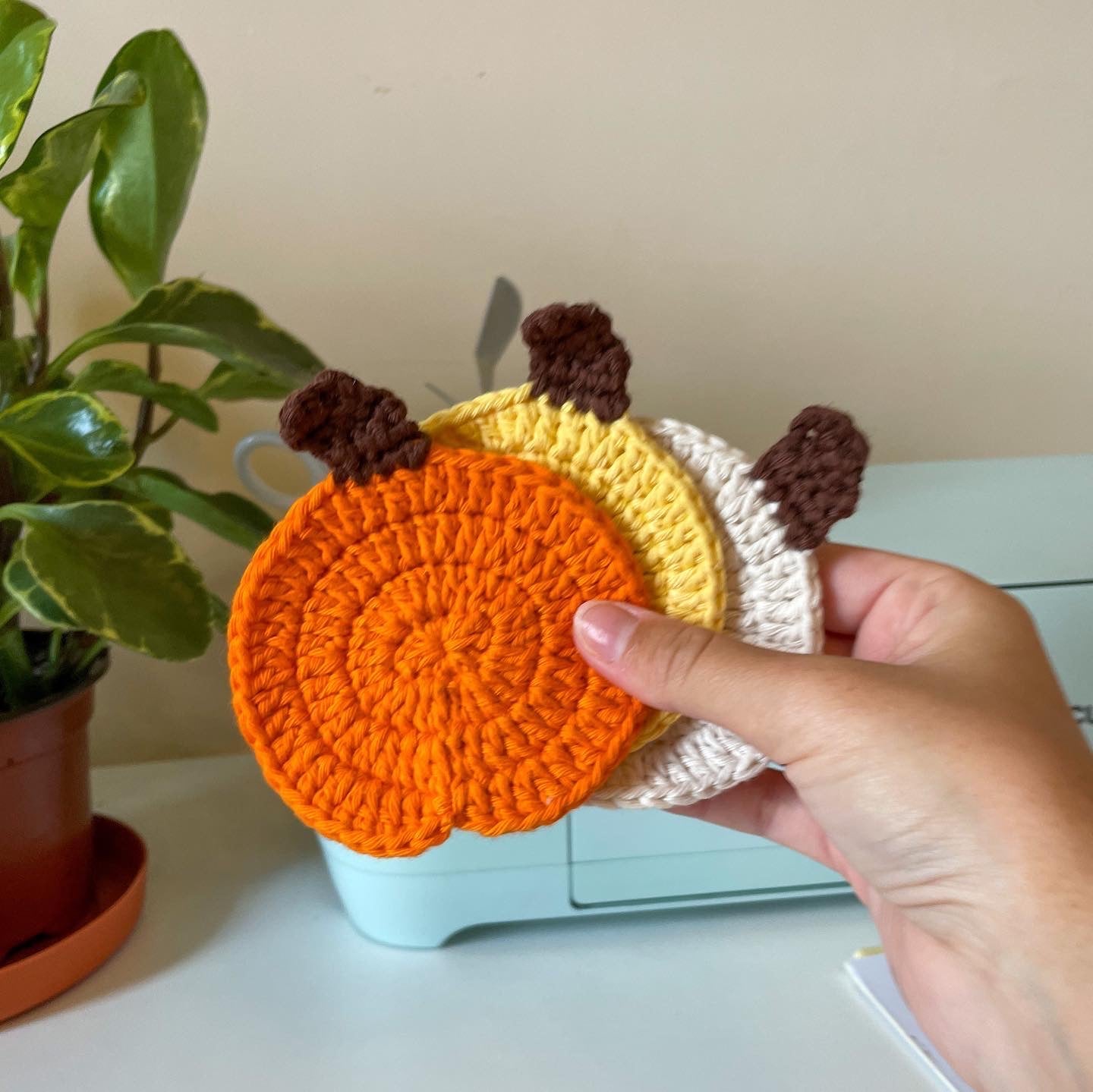 Crochet Pumpkin Coasters
