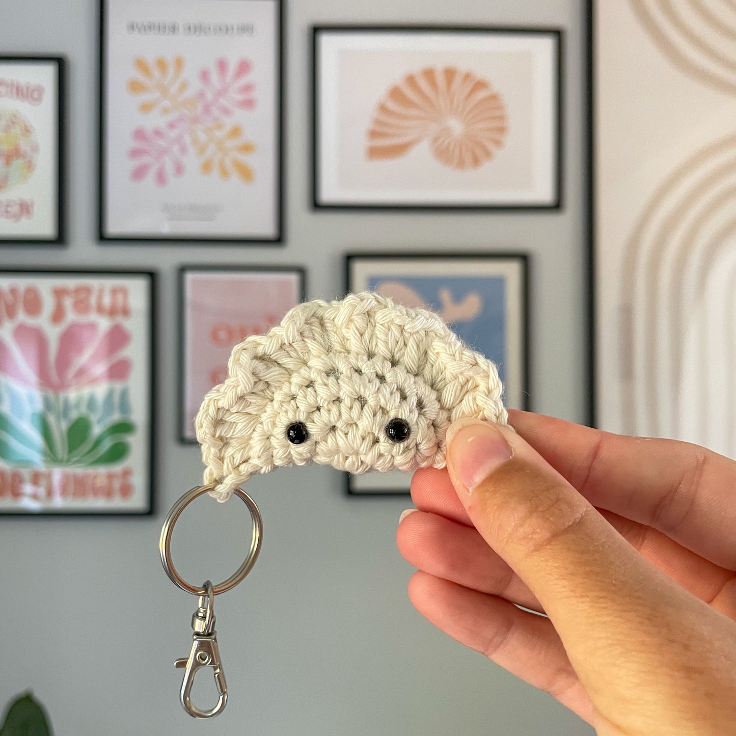 Crochet Dumpling Keychain