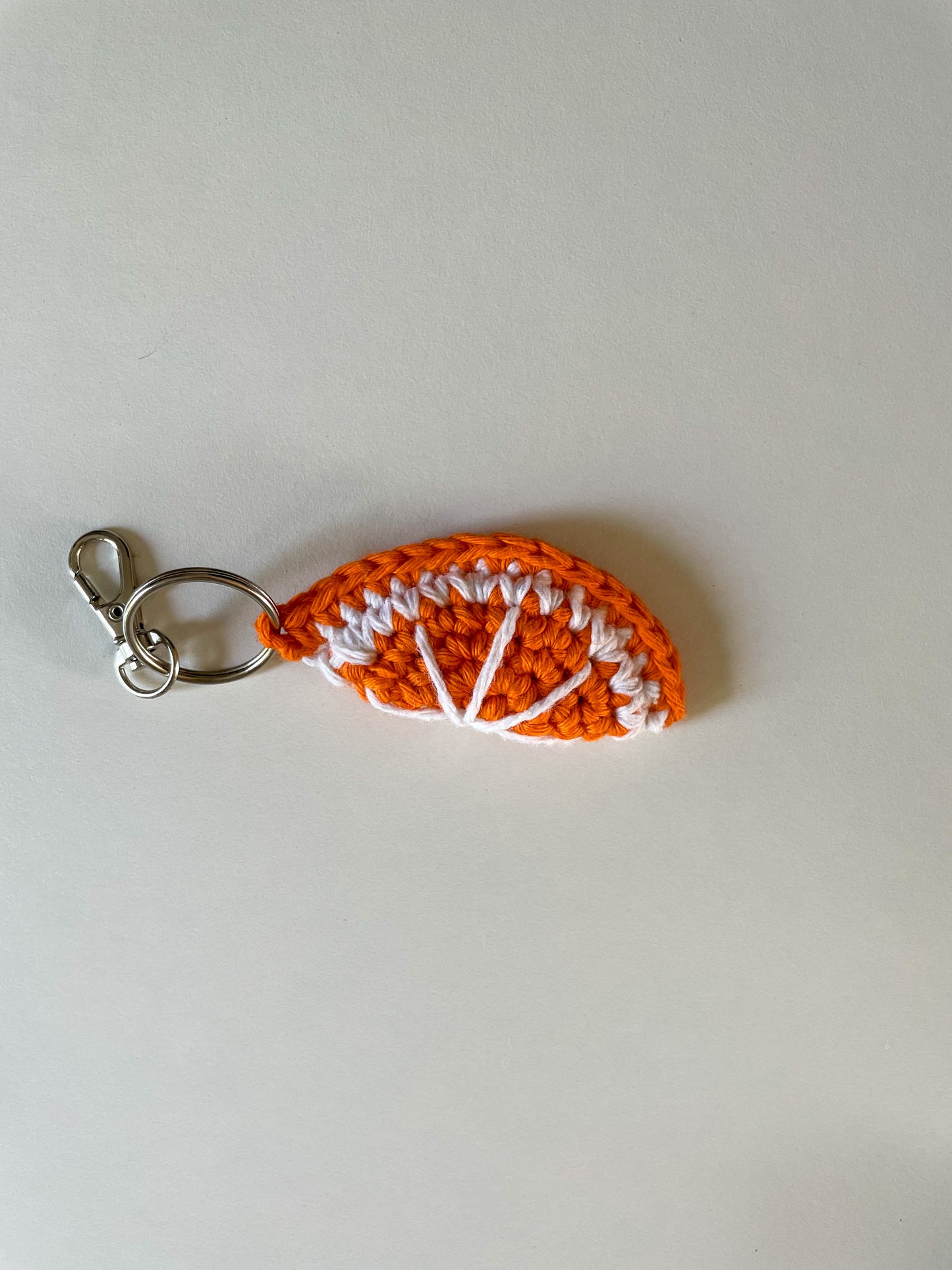 Crochet Orange Slice Keychain