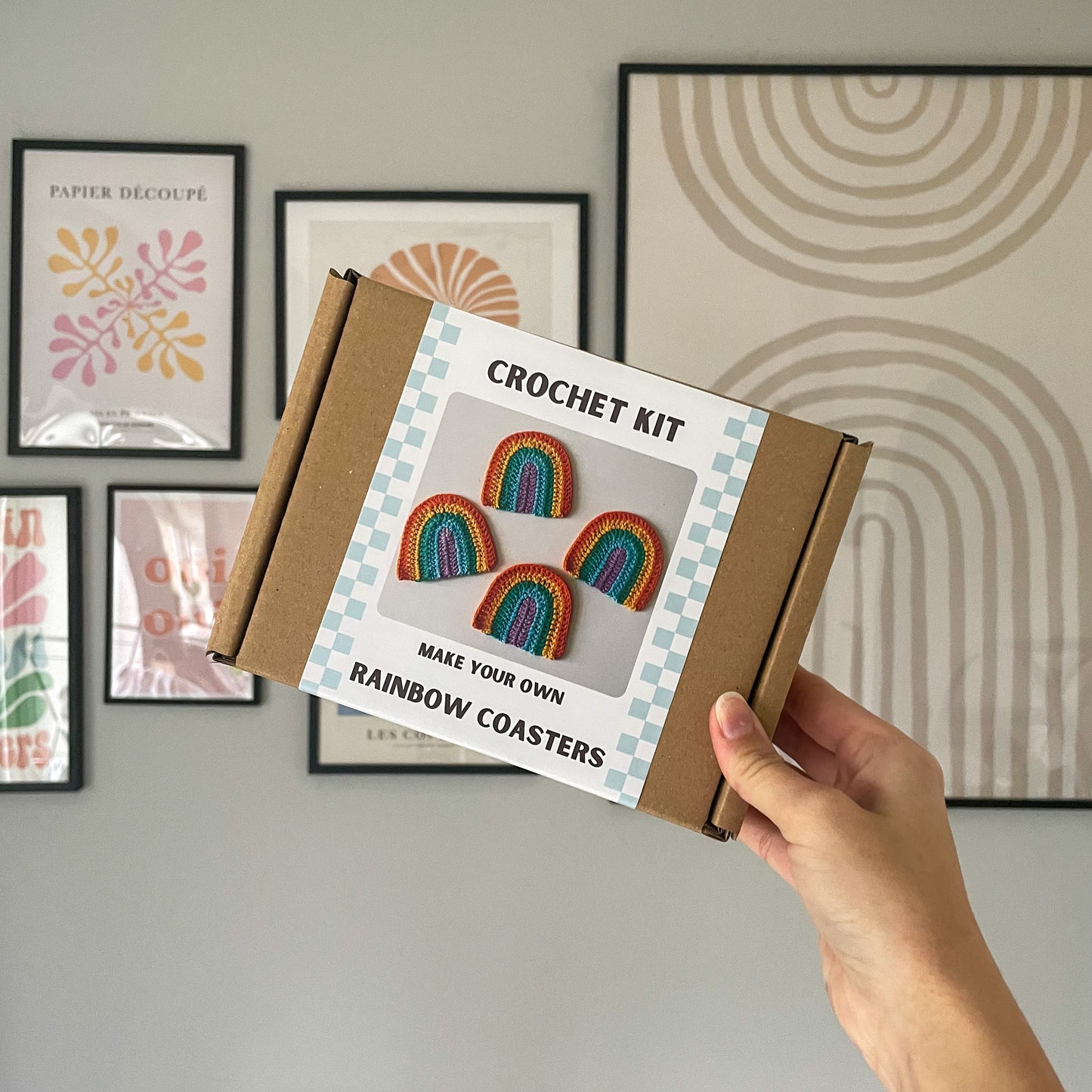 Crochet Rainbow Coaster Kit (x4 Coasters)