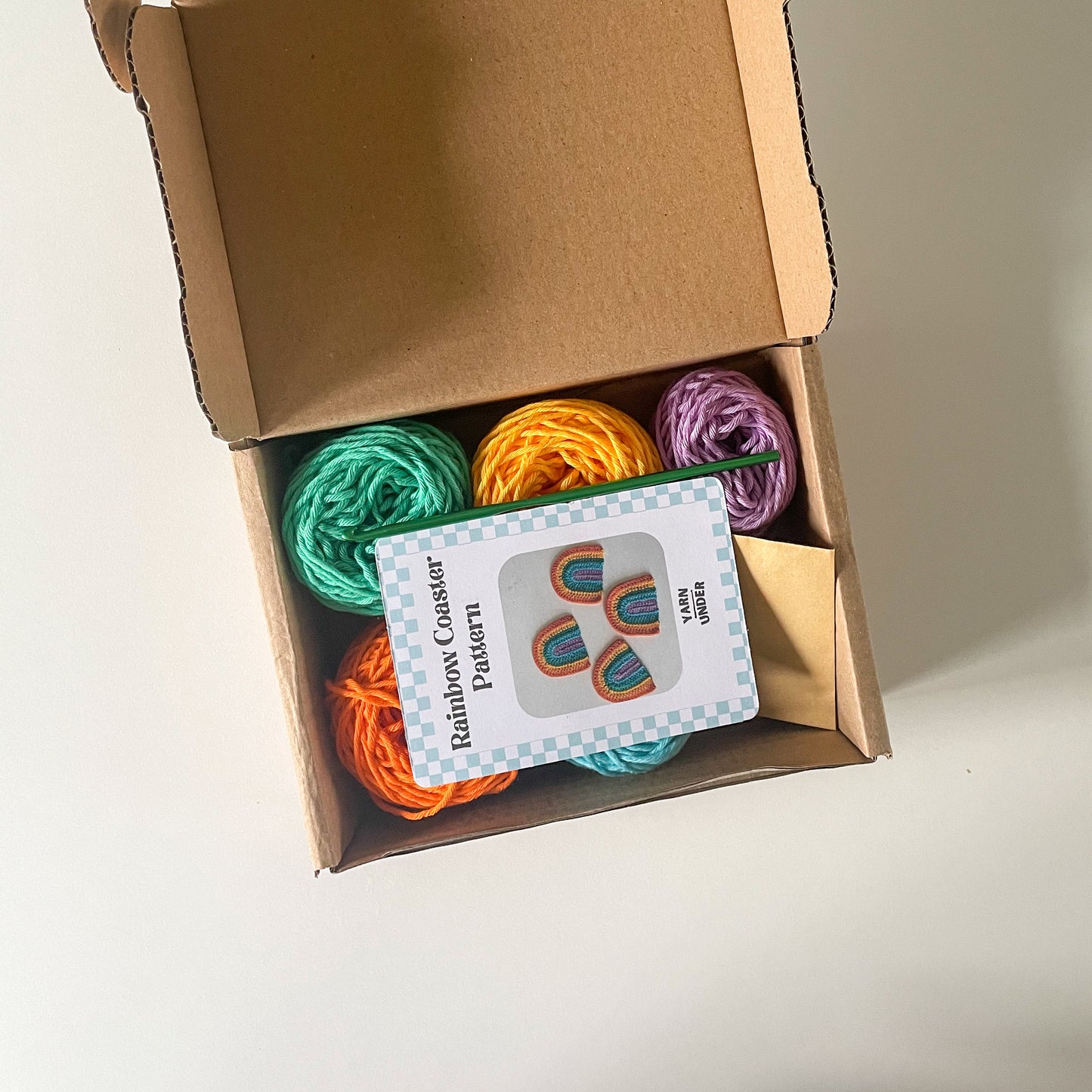 Crochet Rainbow Coaster Kit (x4 Coasters)