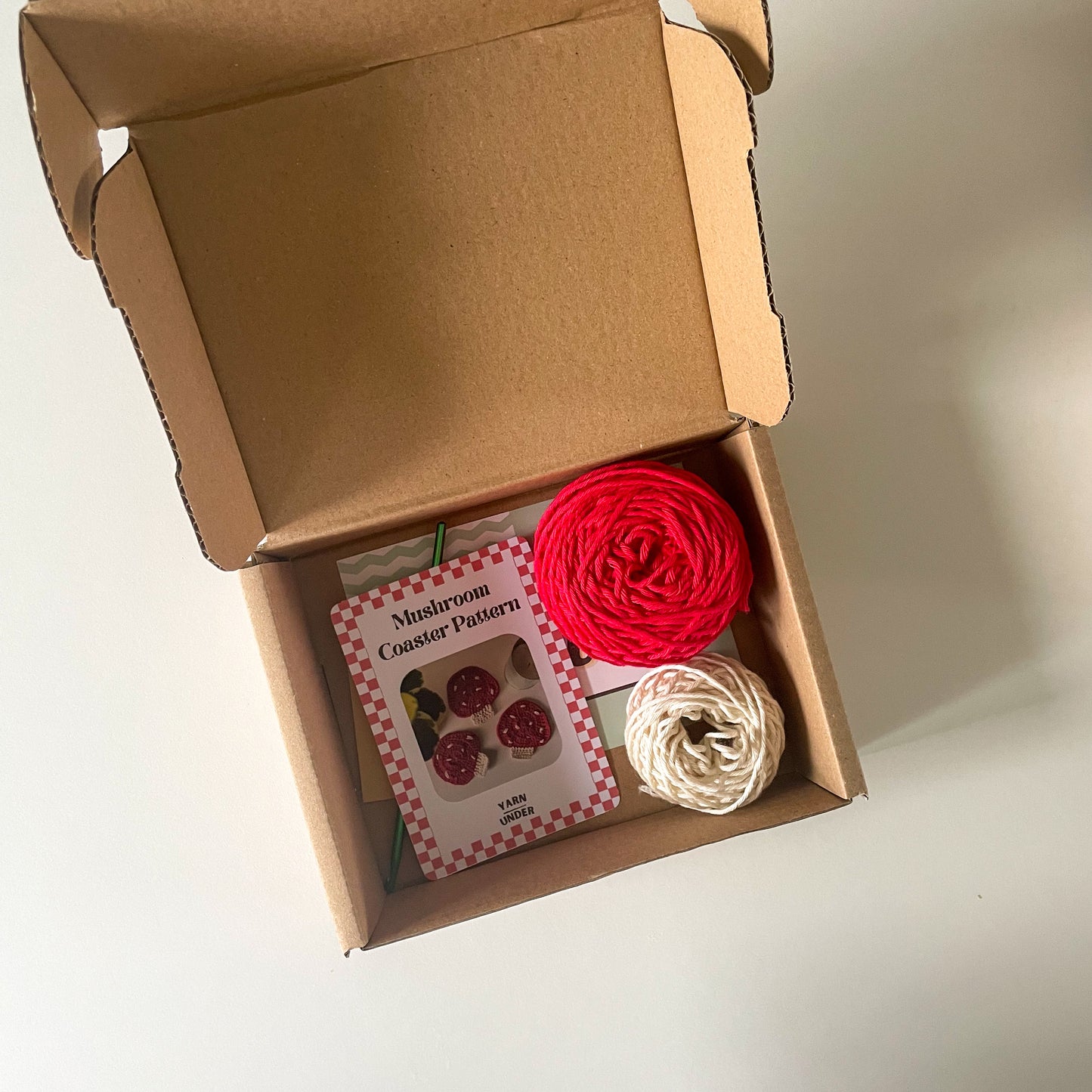 Crochet Mushroom Coaster Kit (x4 coasters)