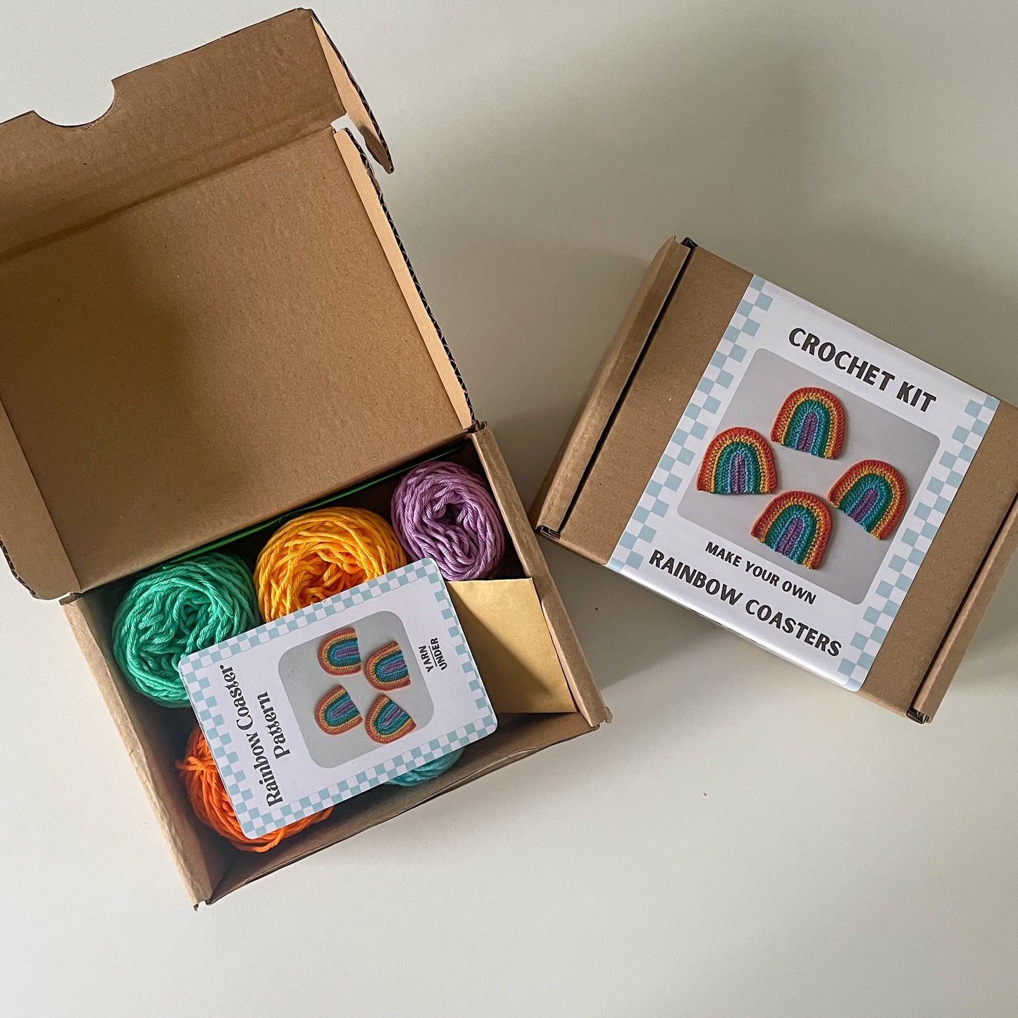 Crochet Rainbow Coaster Kit (x4 Coasters)