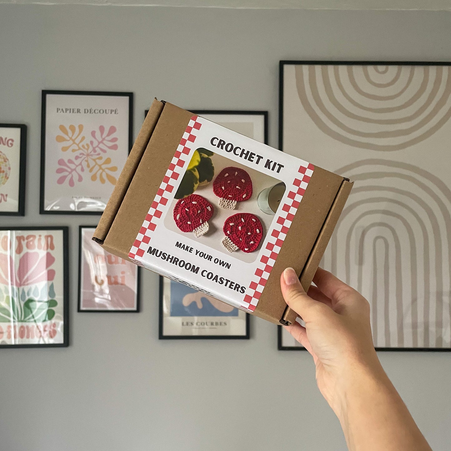 Crochet Mushroom Coaster Kit (x4 coasters)