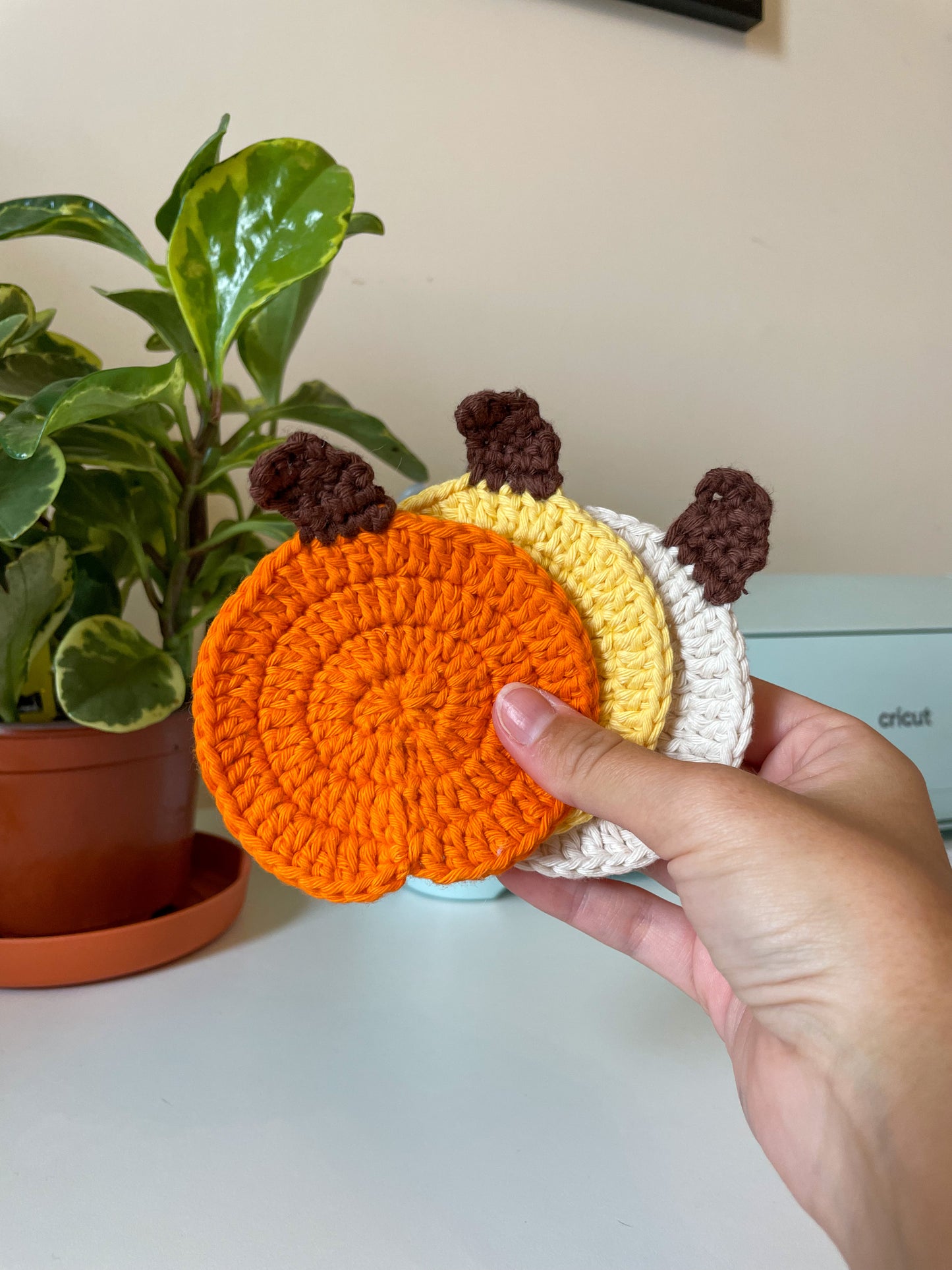 Crochet Pumpkin Coasters