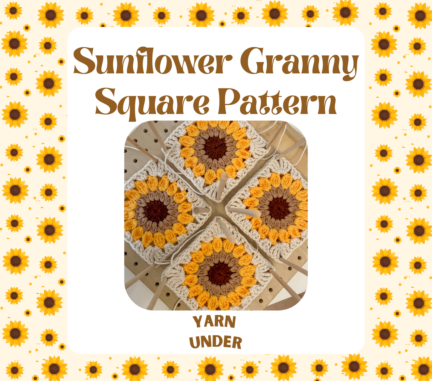 PDF | Crochet Sunflower Granny Square Pattern