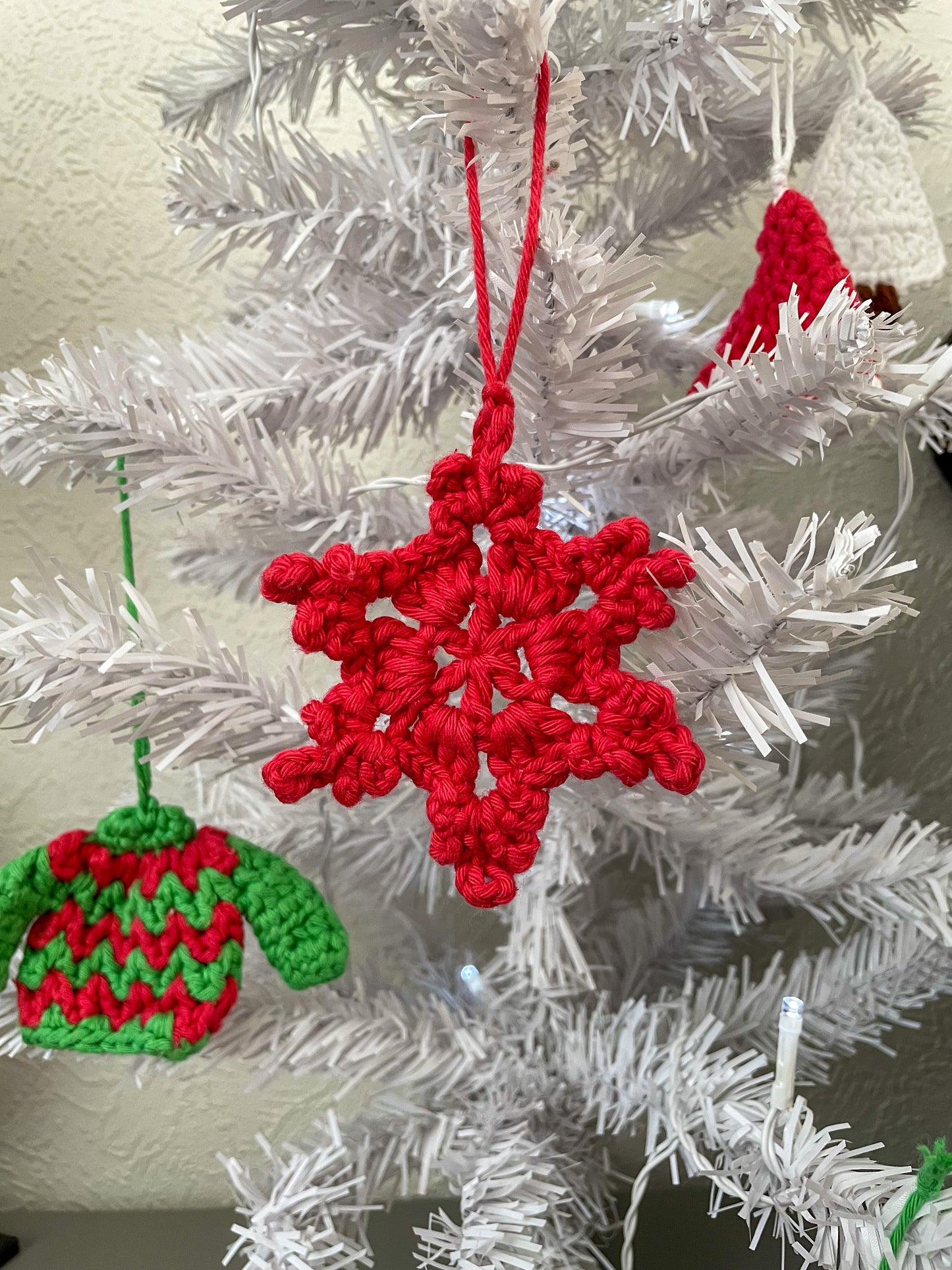 Crochet Snowflake Christmas Tree Ornament