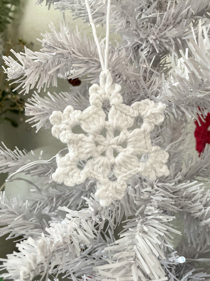 Crochet Snowflake Christmas Tree Ornament