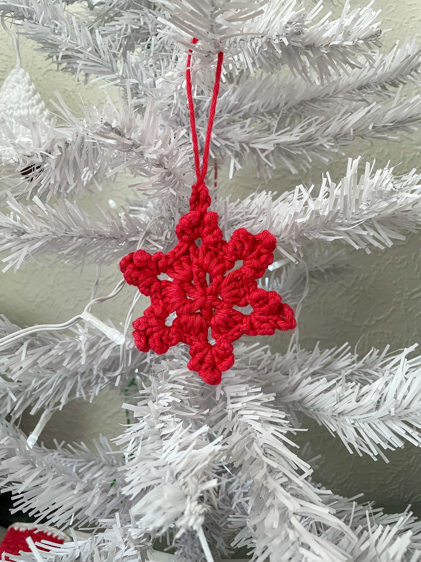 Crochet Snowflake Christmas Tree Ornament