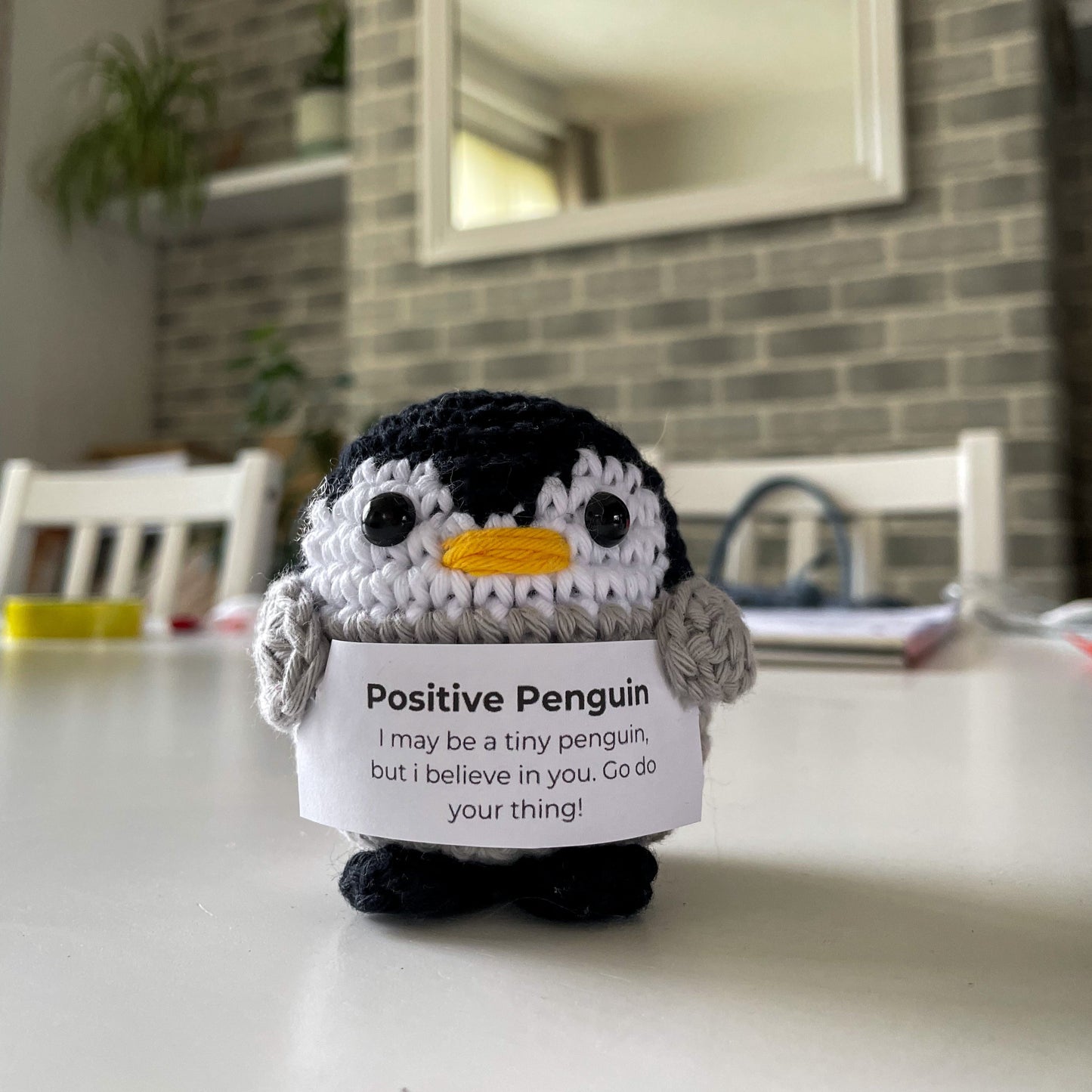 Crochet Positive Penguin | Motivational | Emotional Support