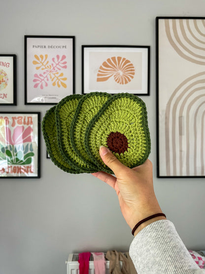 Crochet Avocado Coasters