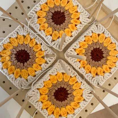 PDF | Crochet Sunflower Granny Square Pattern