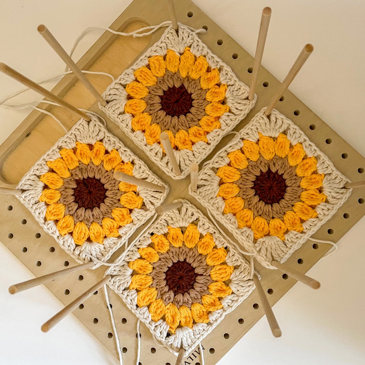 PDF | Crochet Sunflower Granny Square Pattern