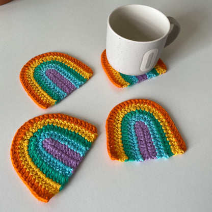 PDF | Crochet Rainbow Coaster Pattern