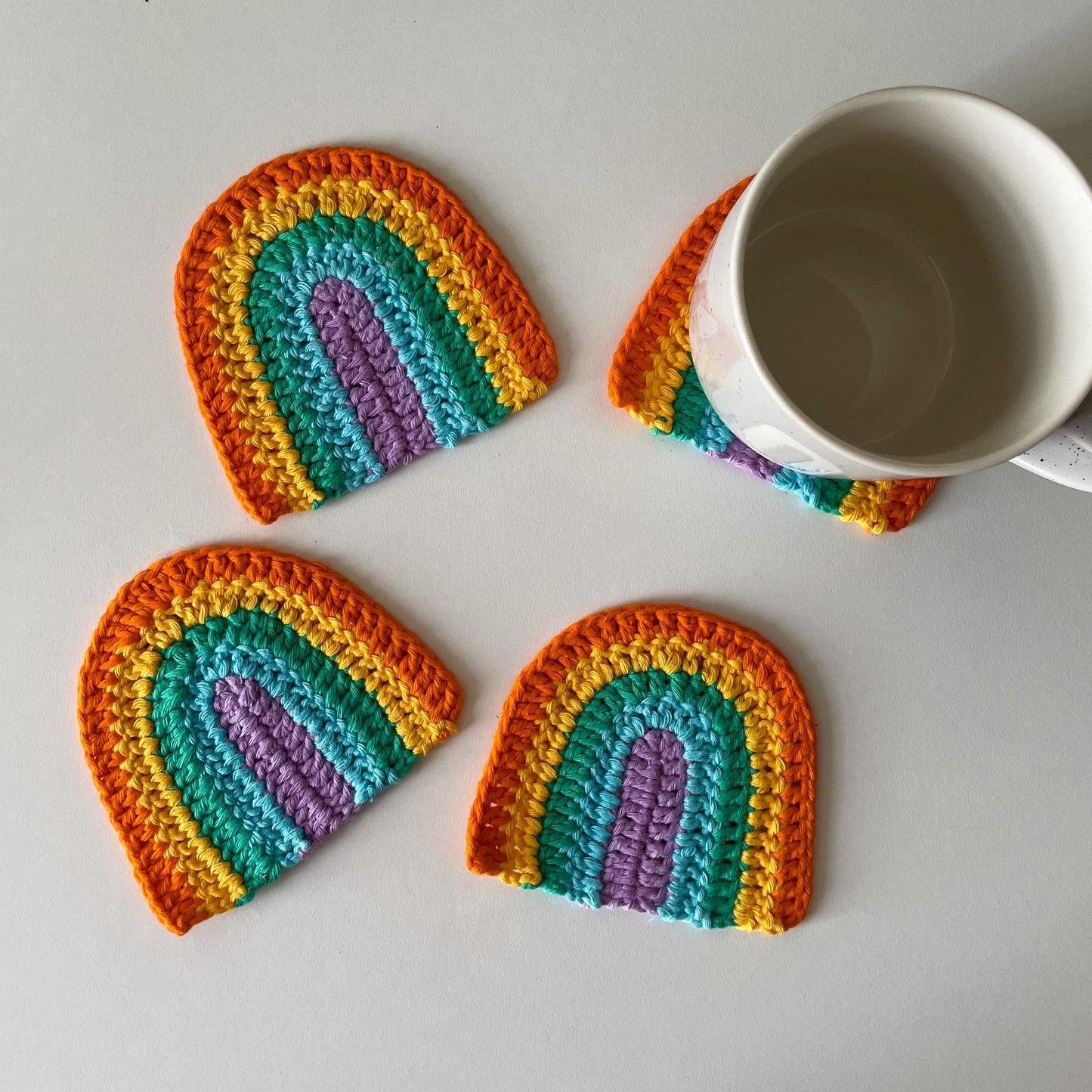 PDF | Crochet Rainbow Coaster Pattern