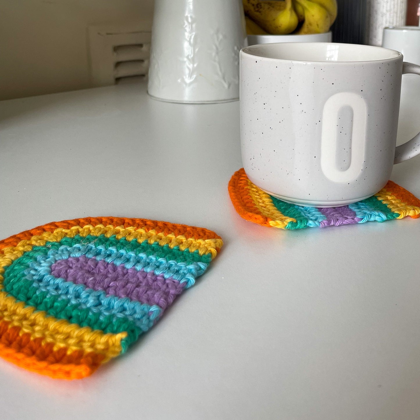 PDF | Crochet Rainbow Coaster Pattern