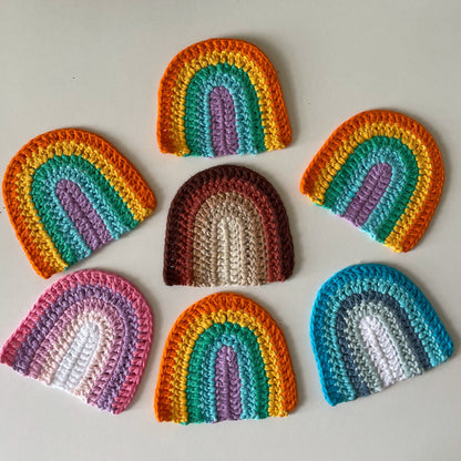 Rainbow Crochet Coasters