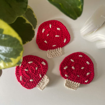 Crochet Mushroom Coasters