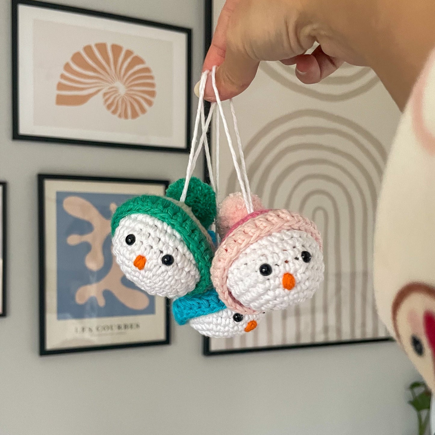 Crochet Snowman with Hat Bauble