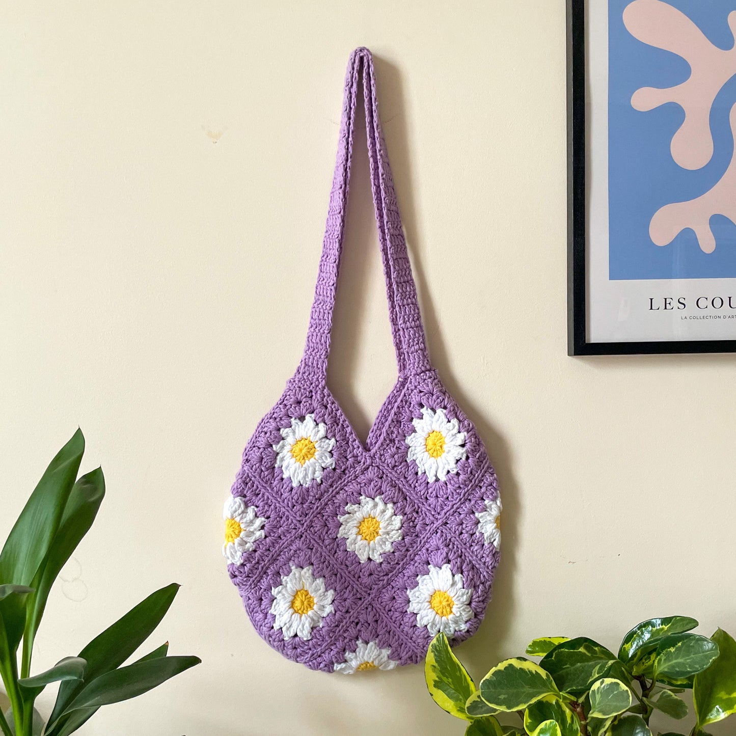 Crochet Daisy Bag in Purple