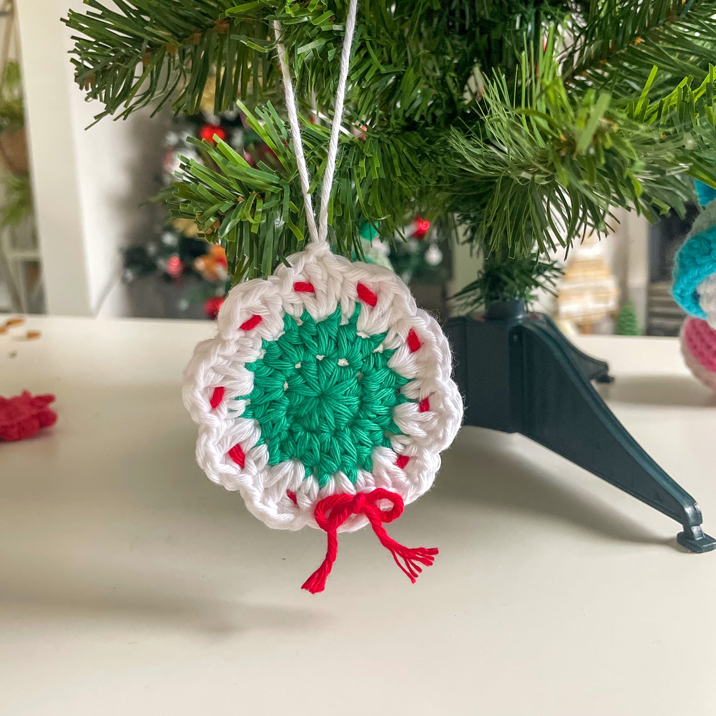 Crochet Wreath Christmas Tree Ornament