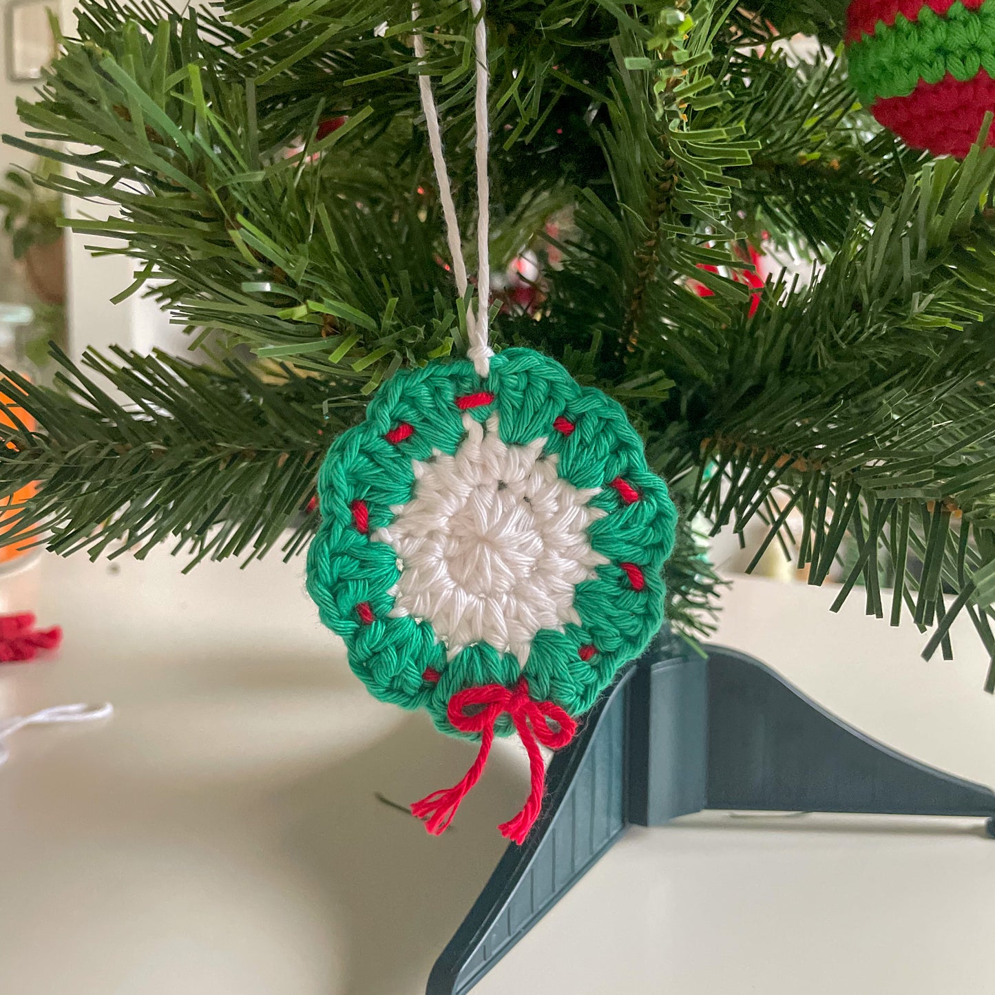 Crochet Wreath Christmas Tree Ornament