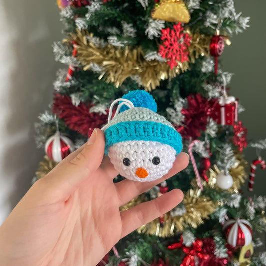 Crochet Snowman with Hat Bauble