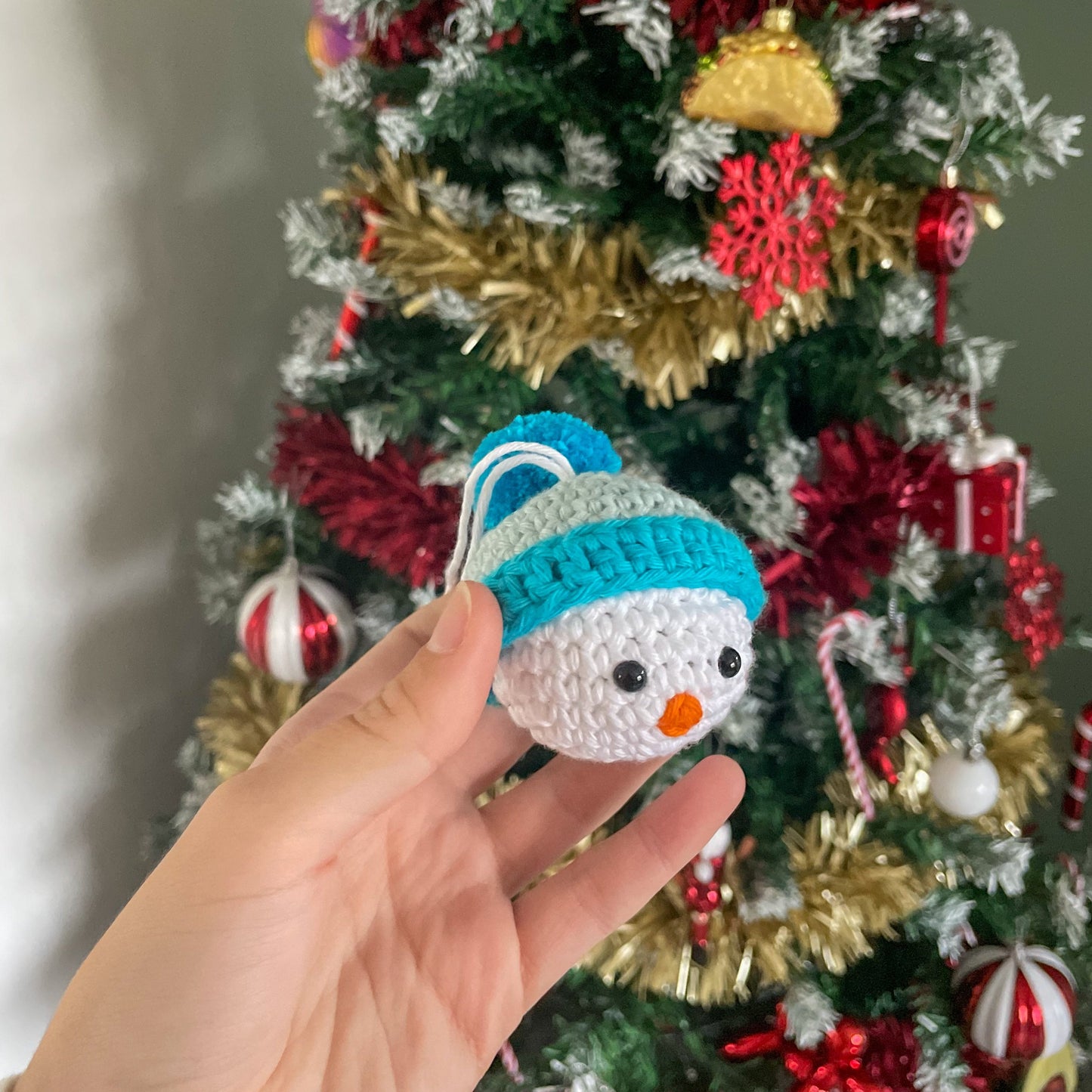 Crochet Snowman with Hat Bauble