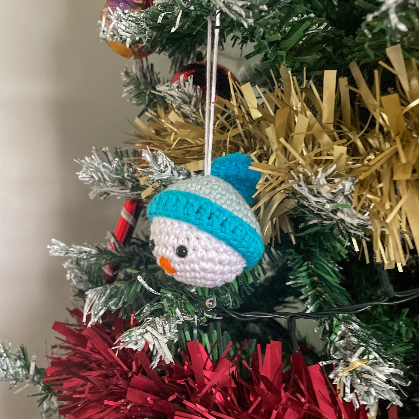 Crochet Snowman with Hat Bauble