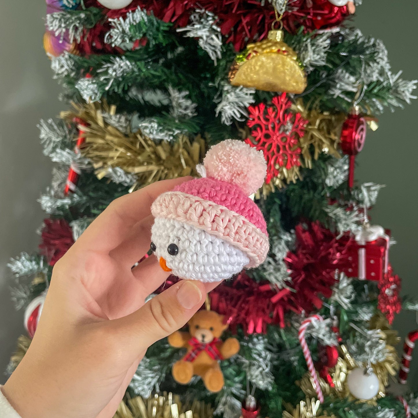 Crochet Snowman with Hat Bauble