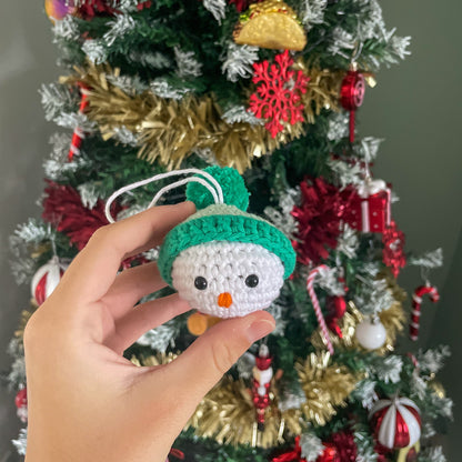 Crochet Snowman with Hat Bauble