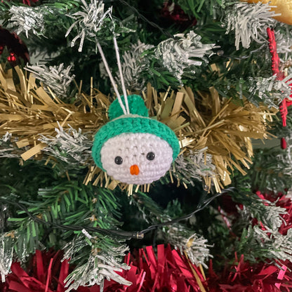 Crochet Snowman with Hat Bauble