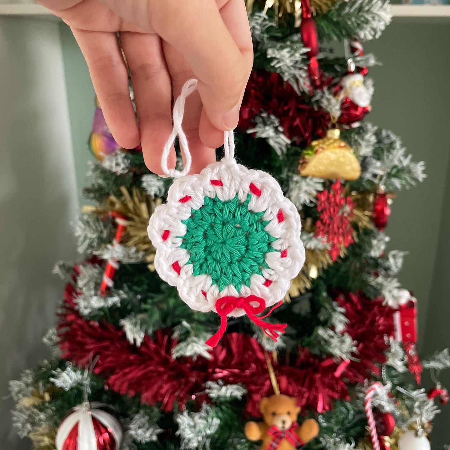 Crochet Wreath Christmas Tree Ornament