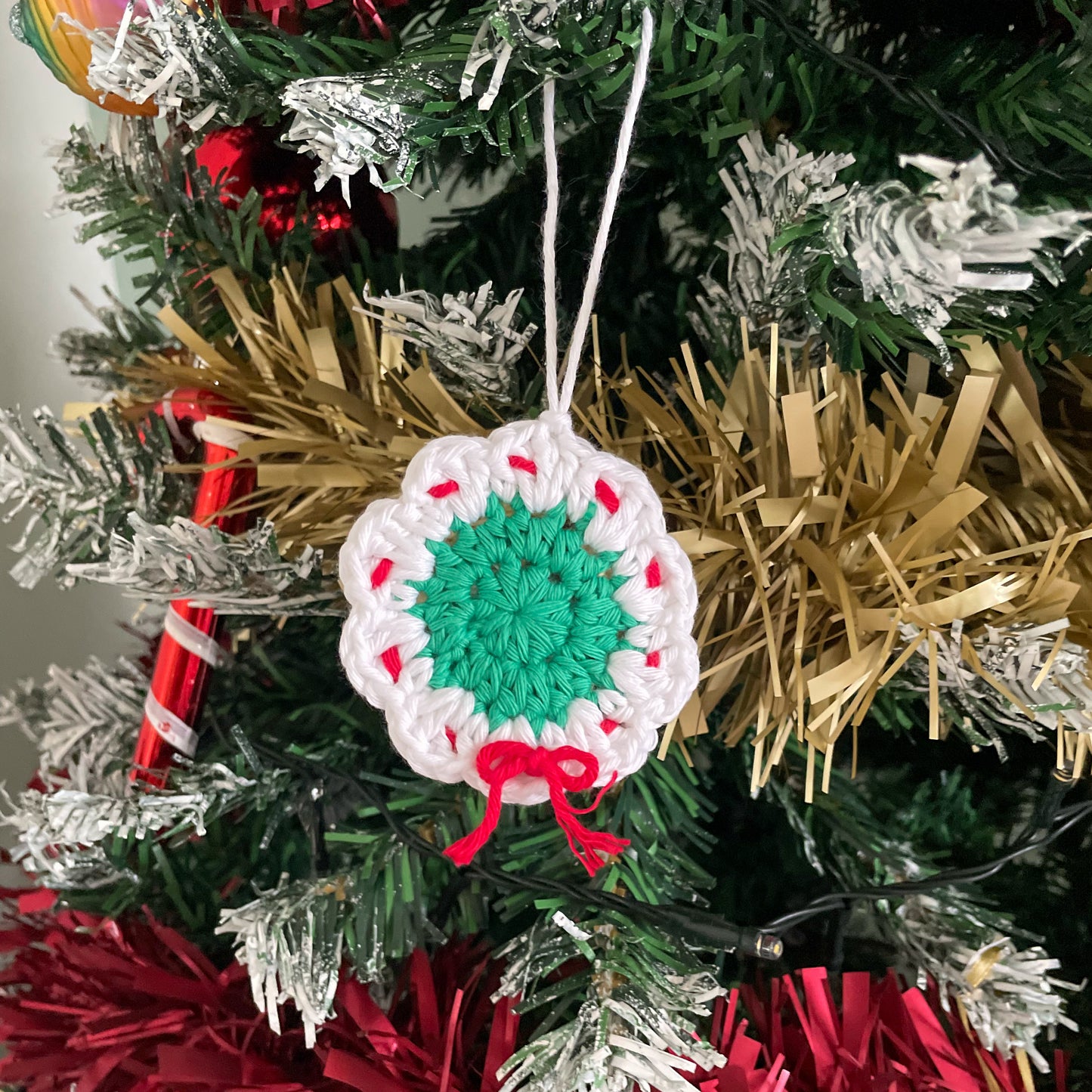 Crochet Wreath Christmas Tree Ornament