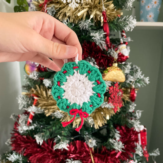 Crochet Wreath Christmas Tree Ornament