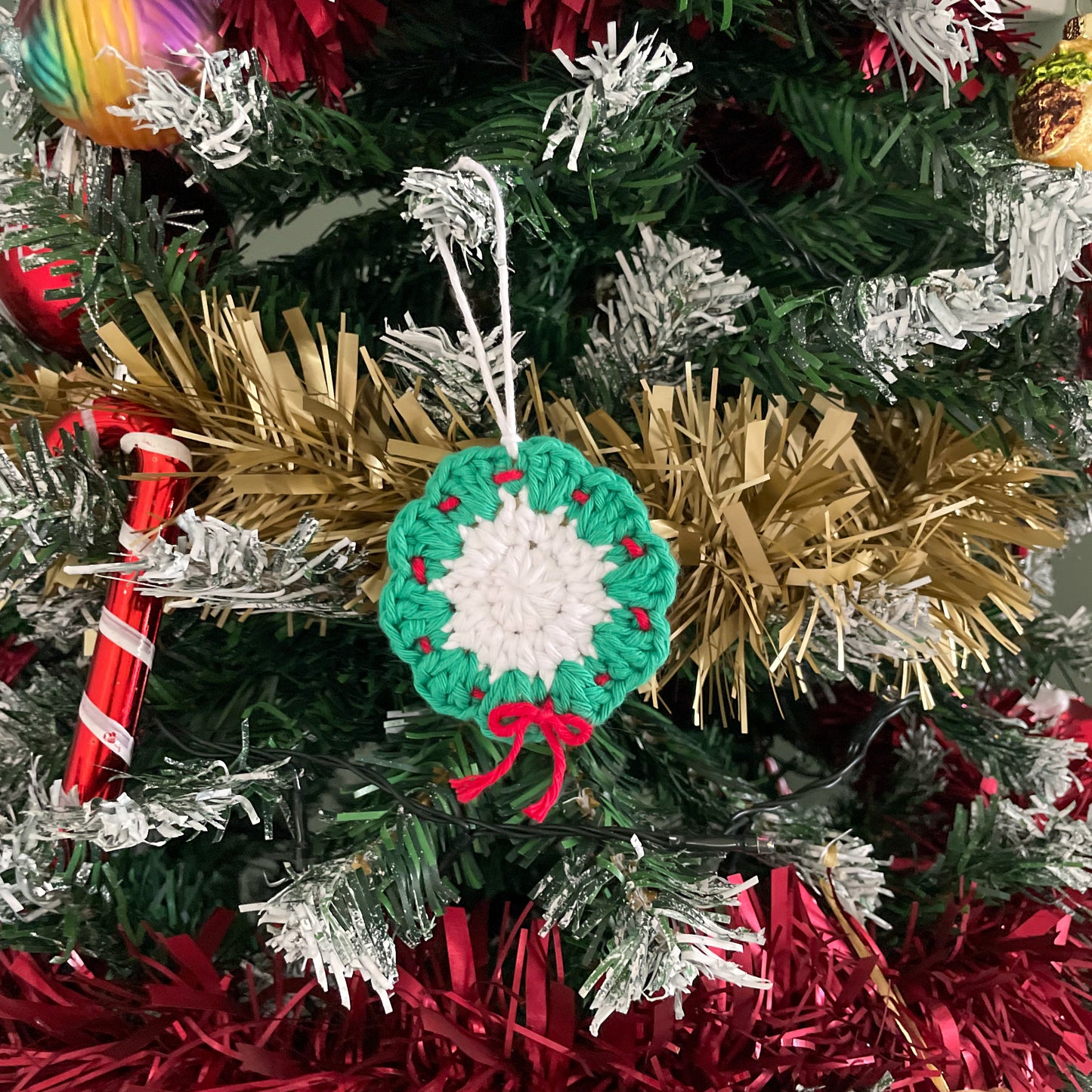 Crochet Wreath Christmas Tree Ornament