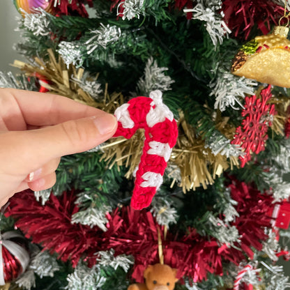 Crochet Candy Cane Christmas Tree Ornament