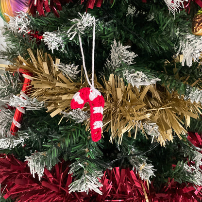 Crochet Candy Cane Christmas Tree Ornament